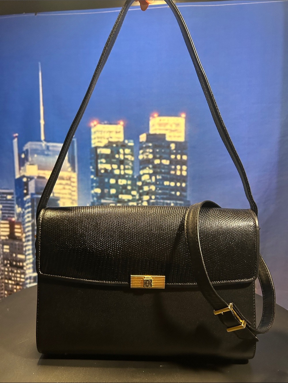 GIVENCHY Vintage Snake Embossed leather bag